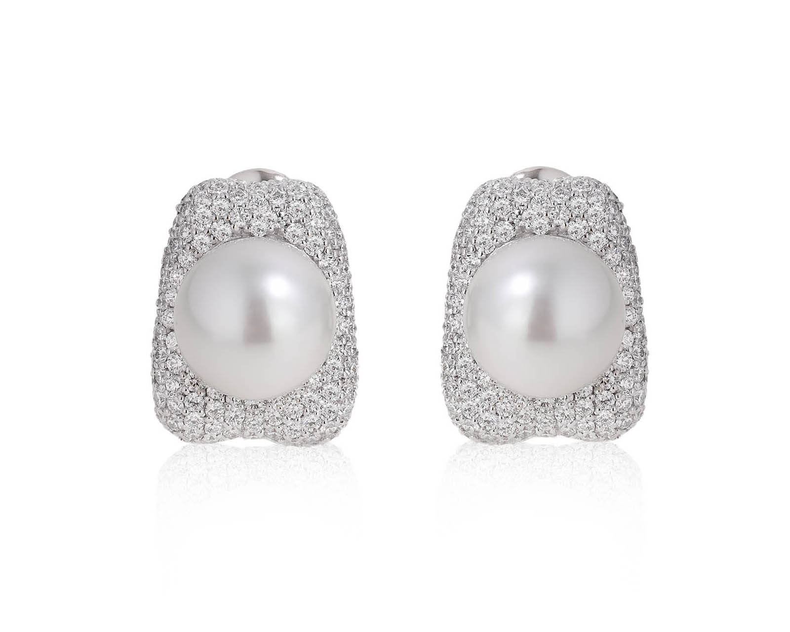 Оригинальные золотые серьги с бриллиантами 4.08ct Mikimoto 240725/2