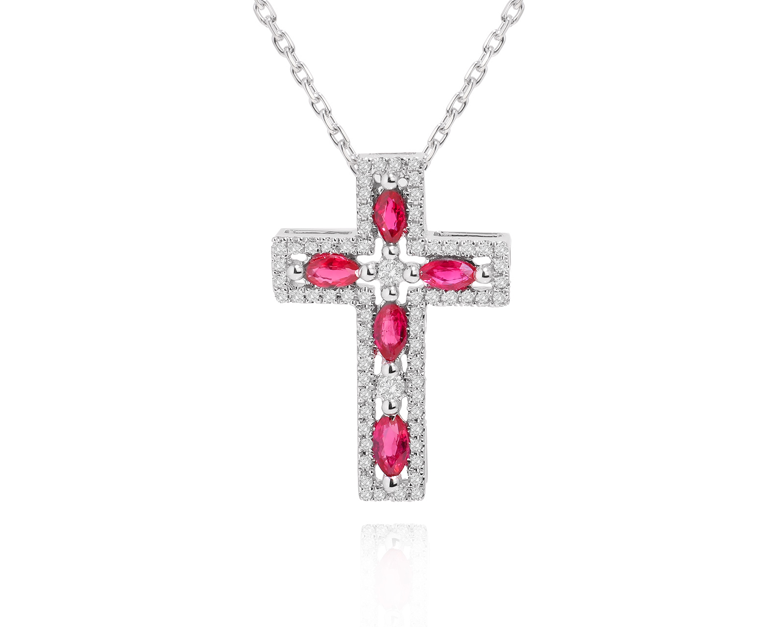 Золотой кулон с рубинами 0.50ct и бриллиантами 0.27ct 310824/17
