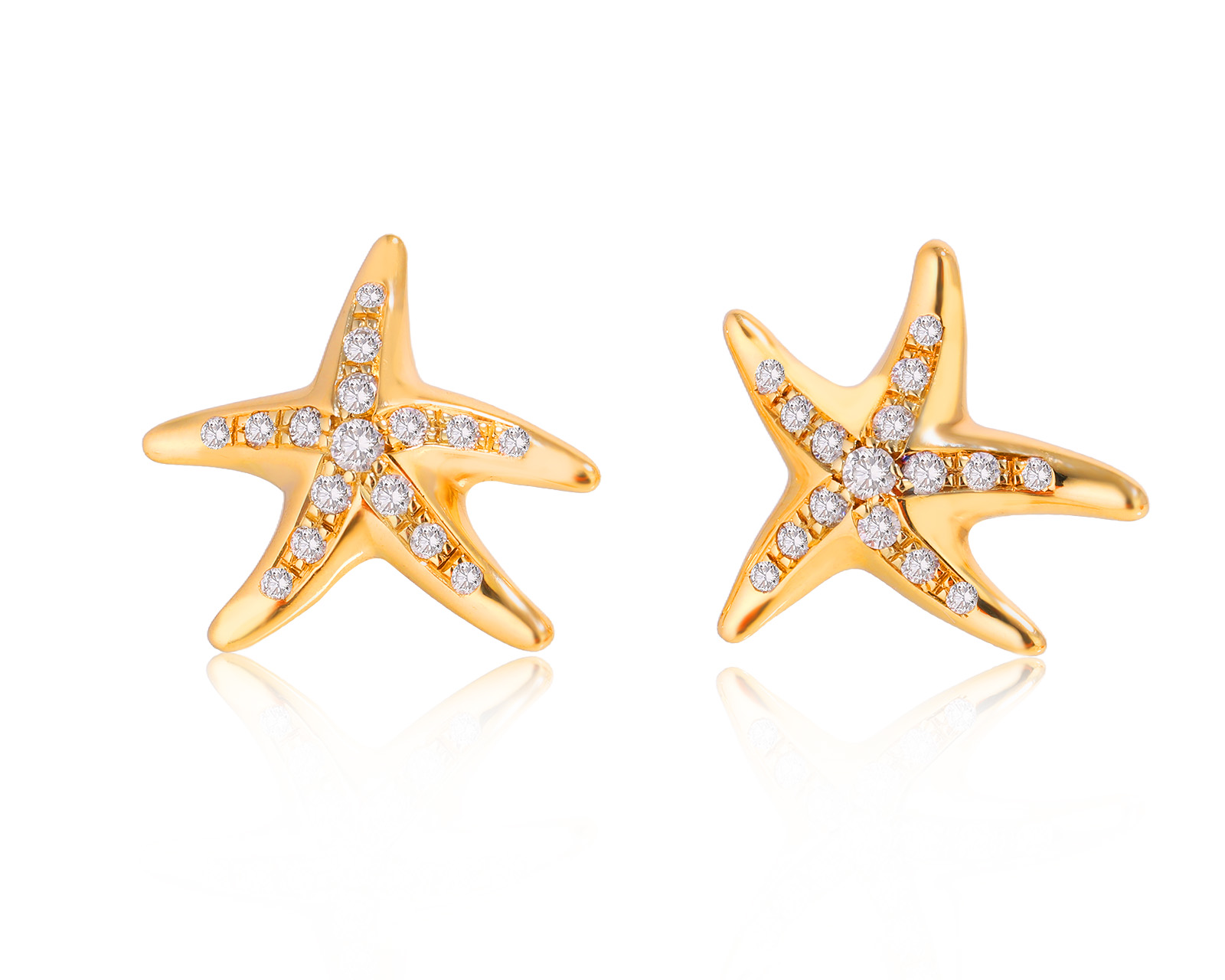 Оригинальные золотые серьги Tiffany&Co Elsa Peretti Starfish 100925/3