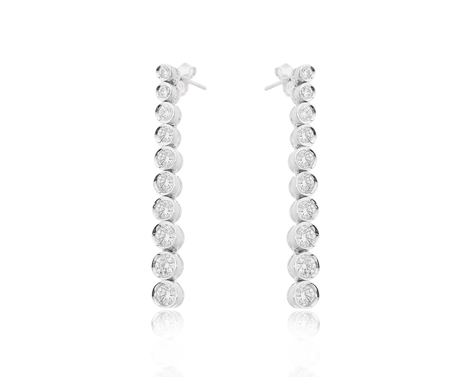Престижные золотые серьги с бриллиантами 1.90ct