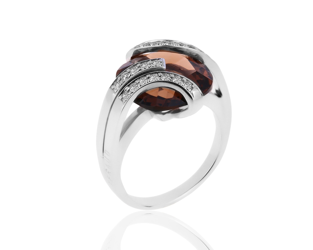 Оригинальное золотое кольцо с дымчатым кварцем 6.15ct Feraud 121219/5