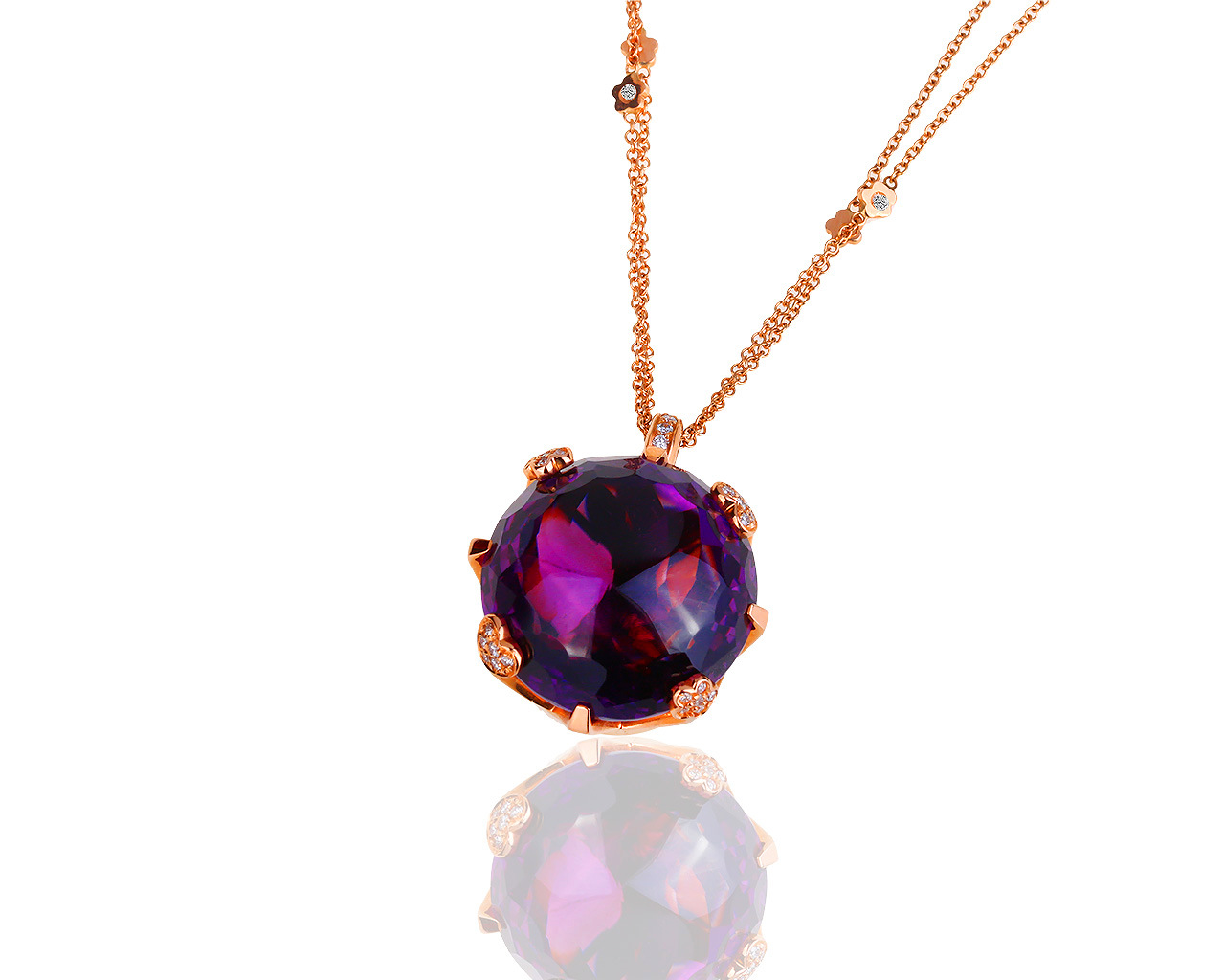 Золотой кулон с аметистом и бриллиантами 1.80ct Pasquale Bruni 021118/14 Золотой кулон с аметистом и бриллиантами 1.80ct Pasquale Bruni 021118/14