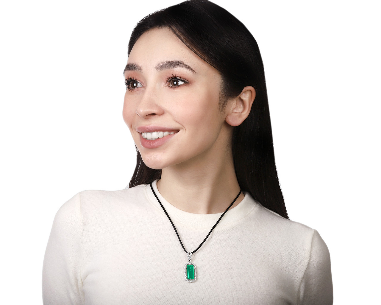 Прекрасный золотой кулон с изумрудом 9.19ct