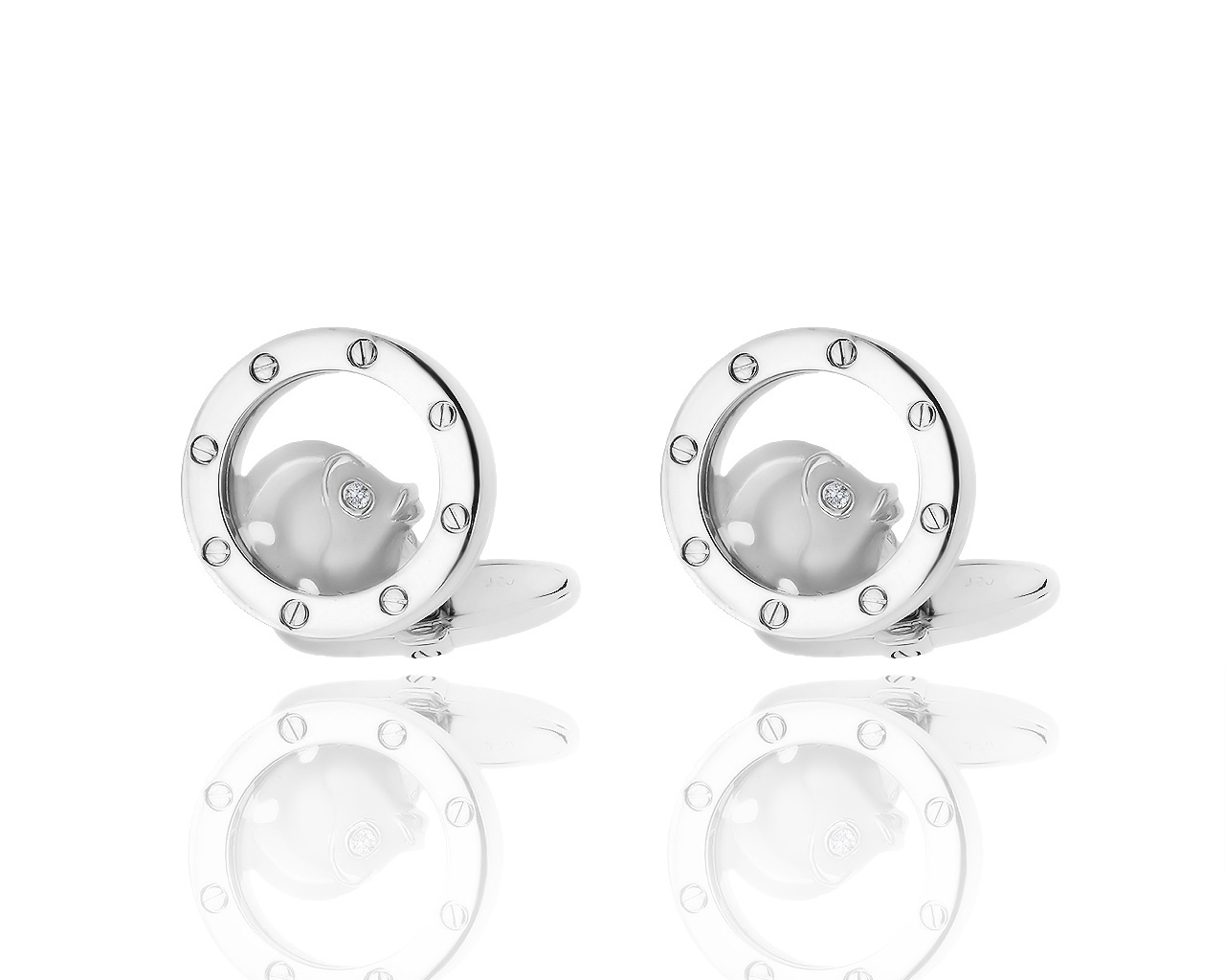 Оригинальные запонки с бриллиантами 0.02ct Magerit 120117/2-1 Оригинальные запонки с бриллиантами 0.02ct Magerit 120117/2-1