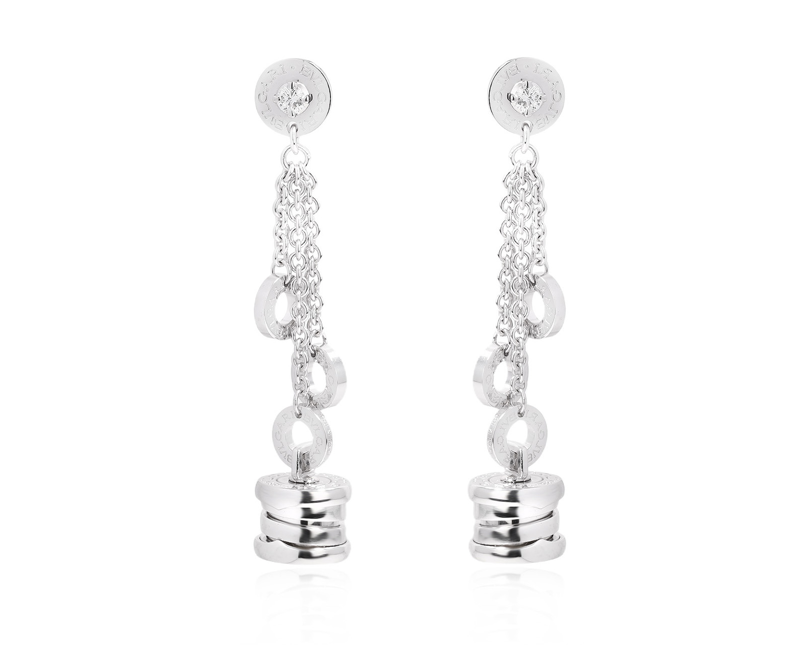 Оригинальные золотые серьги с бриллиантами 0.12ct Bvlgari B.Zero1 070725/3