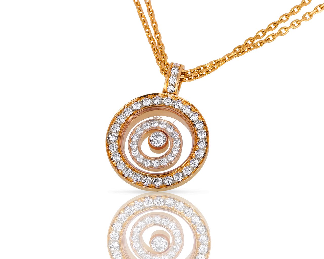 Золотая подвеска с бриллиантами 0.72ct Chopard Happy Spirit 070718/4