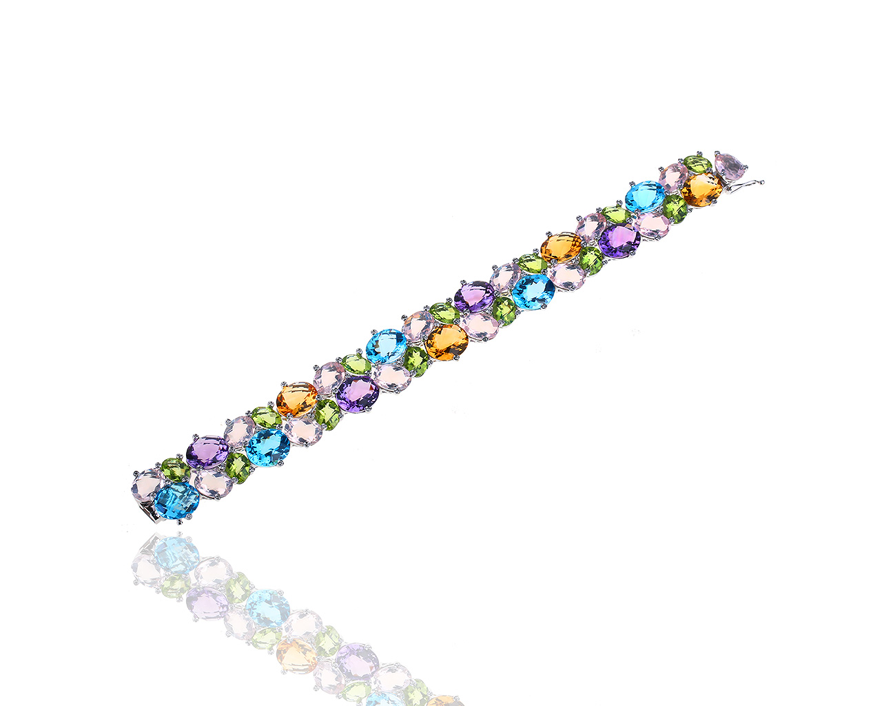 Золотой браслет с цветными камнями и бриллиантами 0.47ct 020319/7