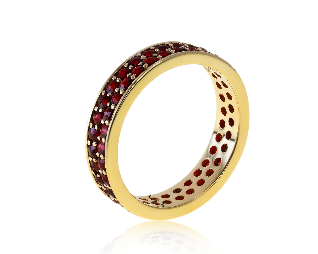 Красивое золотое кольцо с гранатами 1.65ct