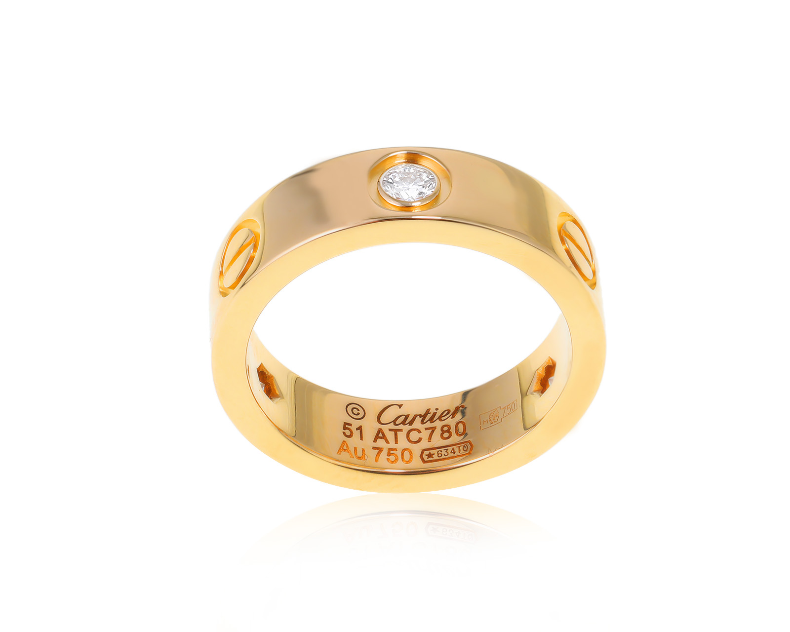 Оригинальное золотое кольцо Cartier Love 080524/9