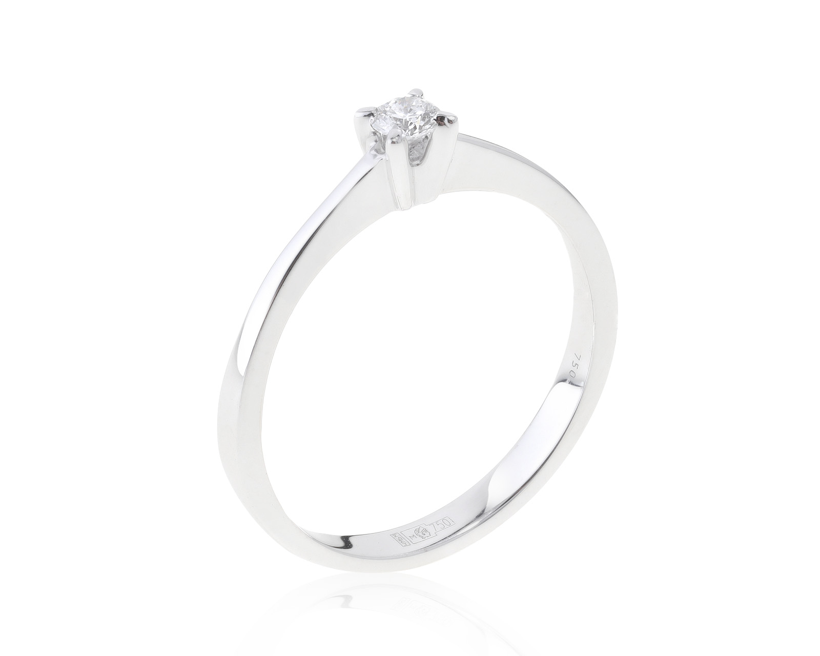 Красивое золотое кольцо с бриллиантом 0.10ct 130917/4