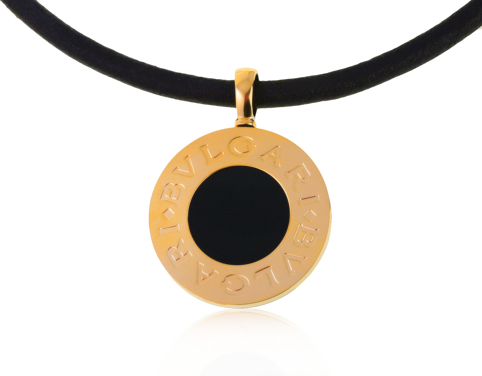 Оригинальный золотой кулон с ониксом Bvlgari