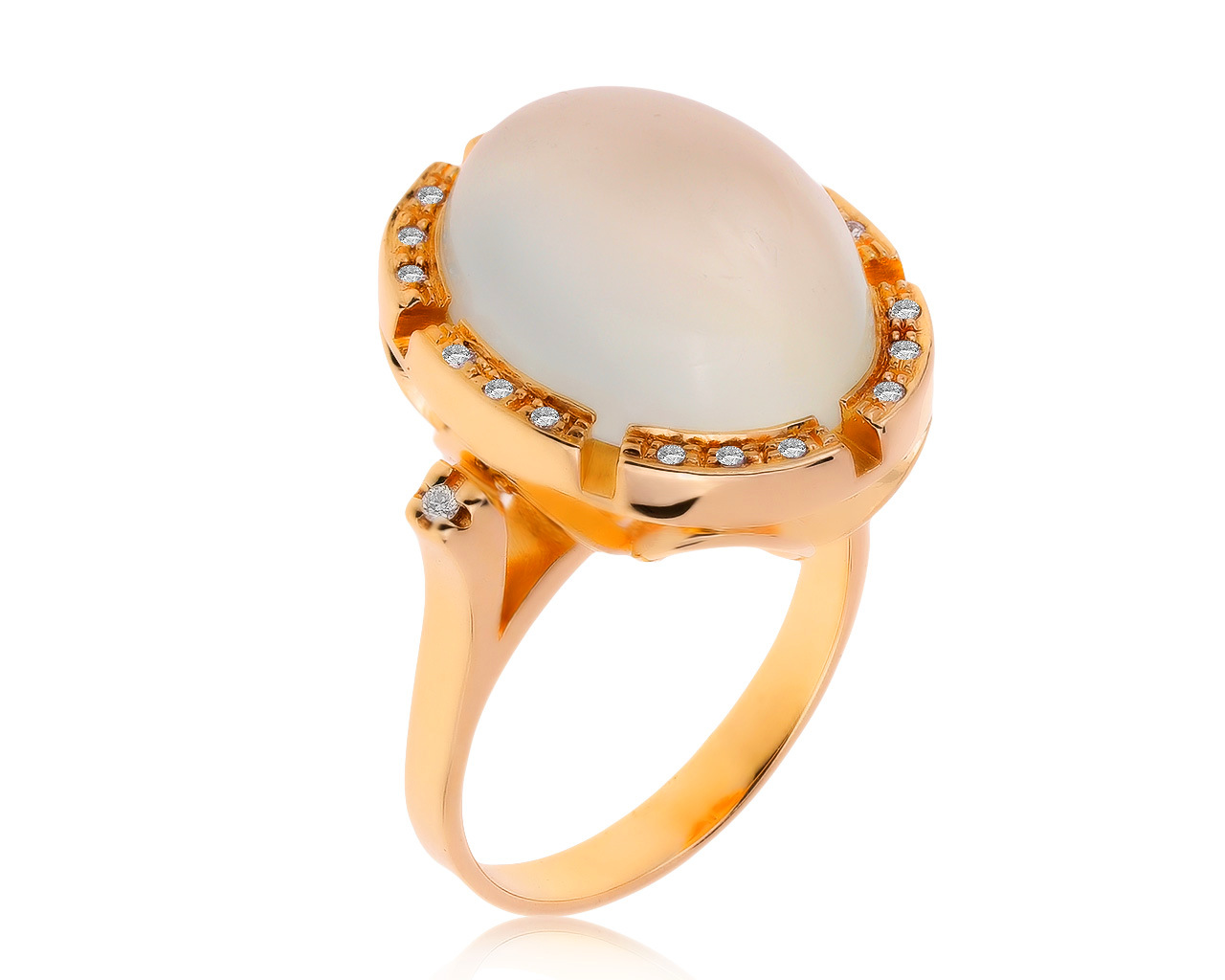 Романтичное золотое кольцо с лунным камнем 10.01ct 230720/5