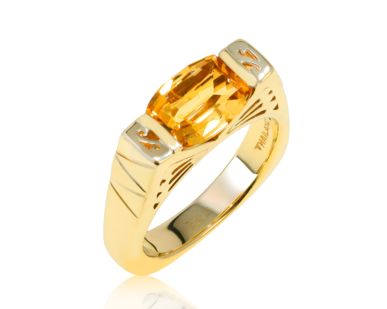 Притягательное золотое кольцо с цитрином 1.46ct