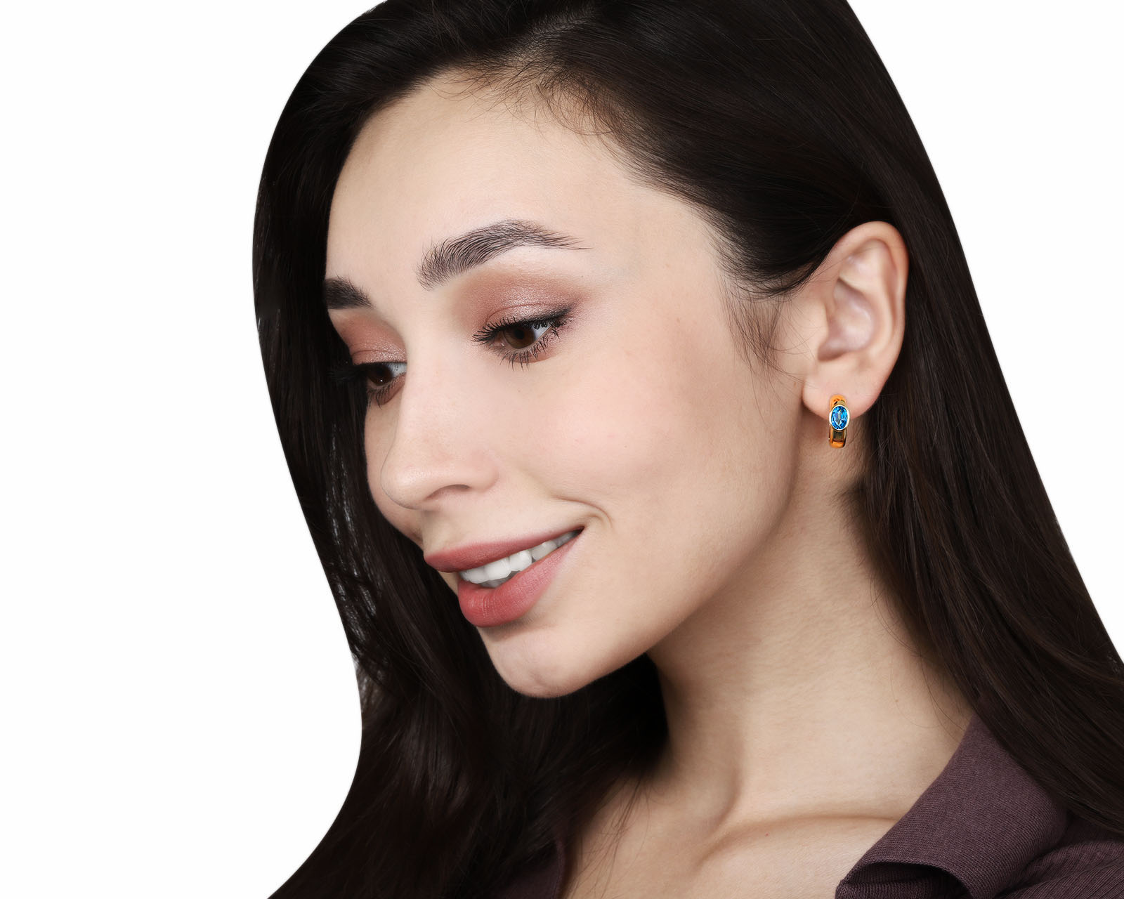 Винтажные золотые серьги с топазами 0.90ct СССР