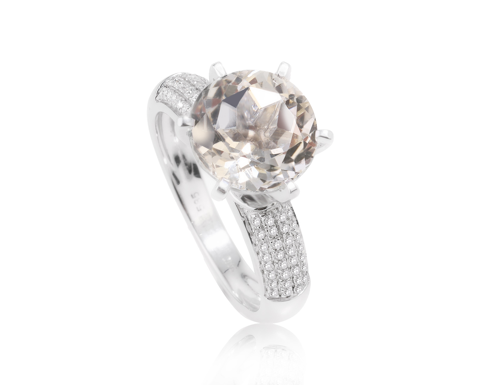 Золотое кольцо с топазом 4.00ct и бриллиантами 0.25ct 050624/2