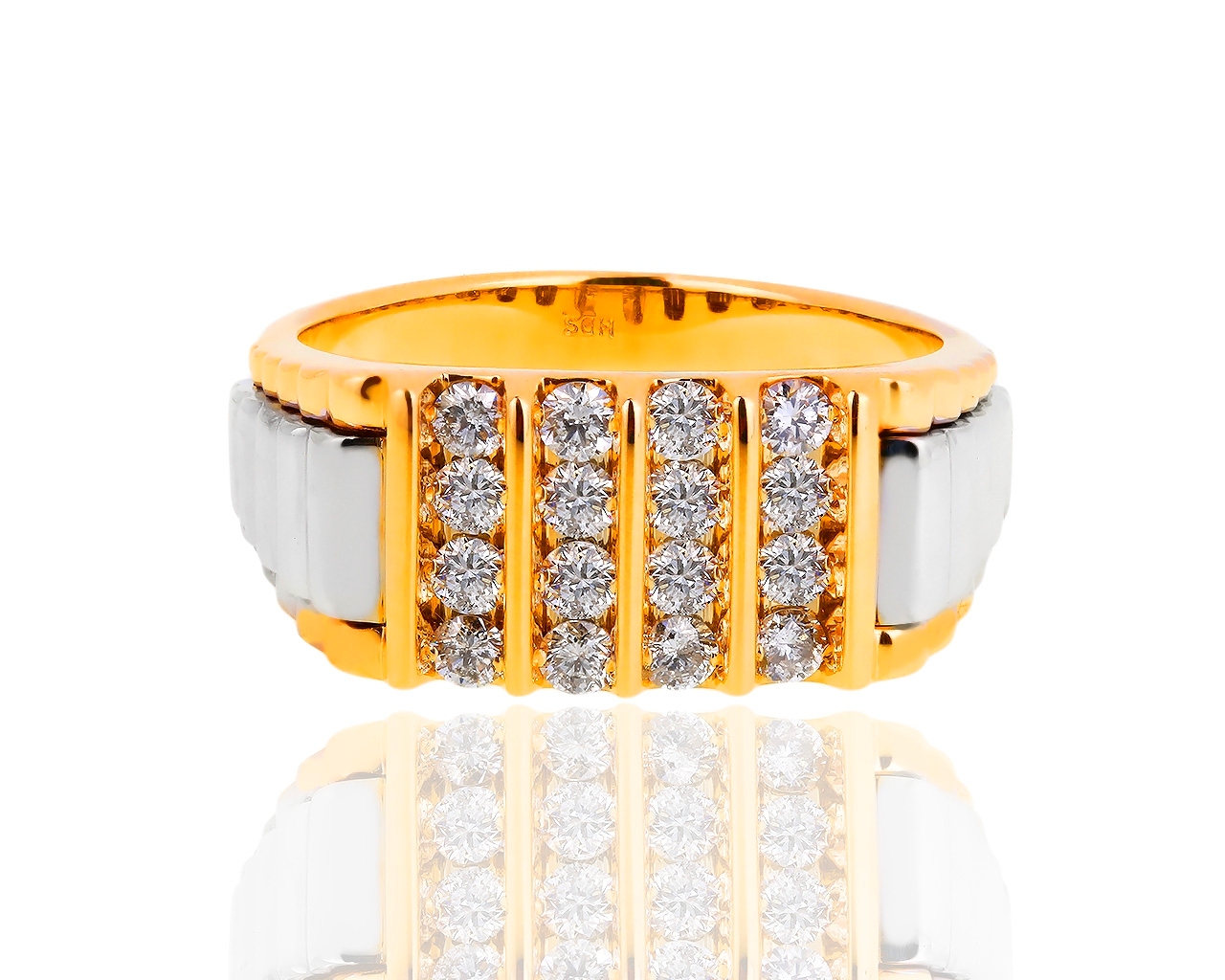 Солидное золотое кольцо с бриллиантами 0.80ct 281218/4