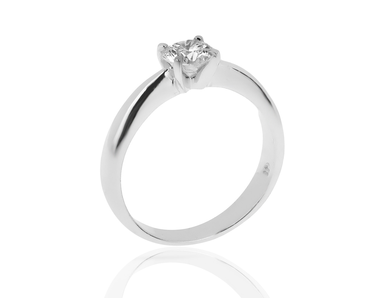 Помолвочное золотое кольцо с бриллиантом 0.59ct