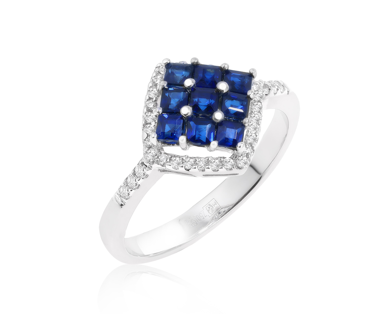 Золотое кольцо с сапфирами 0.72ct и бриллиантами 0.15ct 081024/6