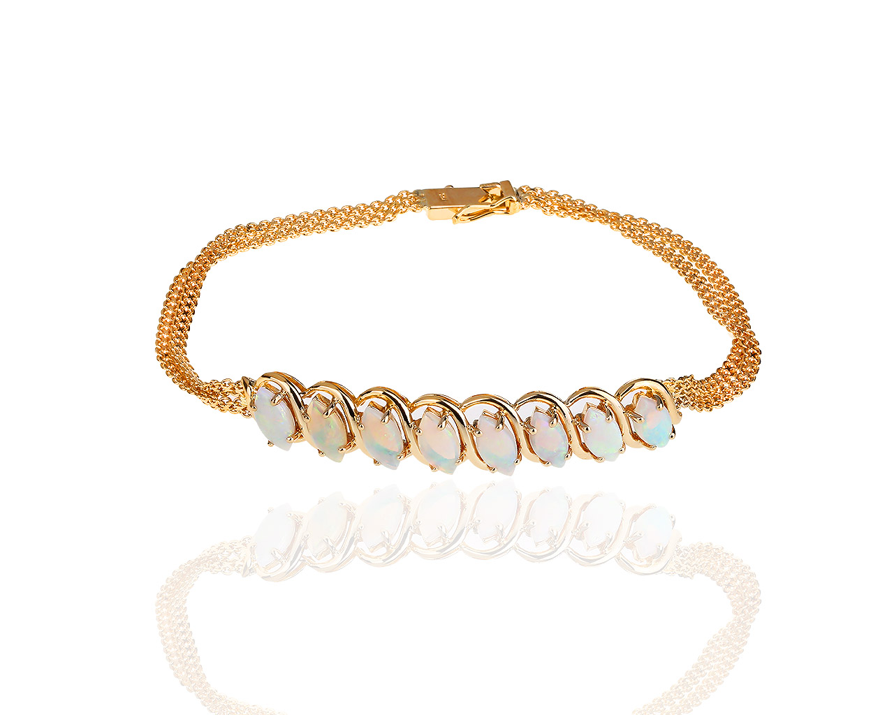 Прелестный золотой браслет с опалами 241018/17