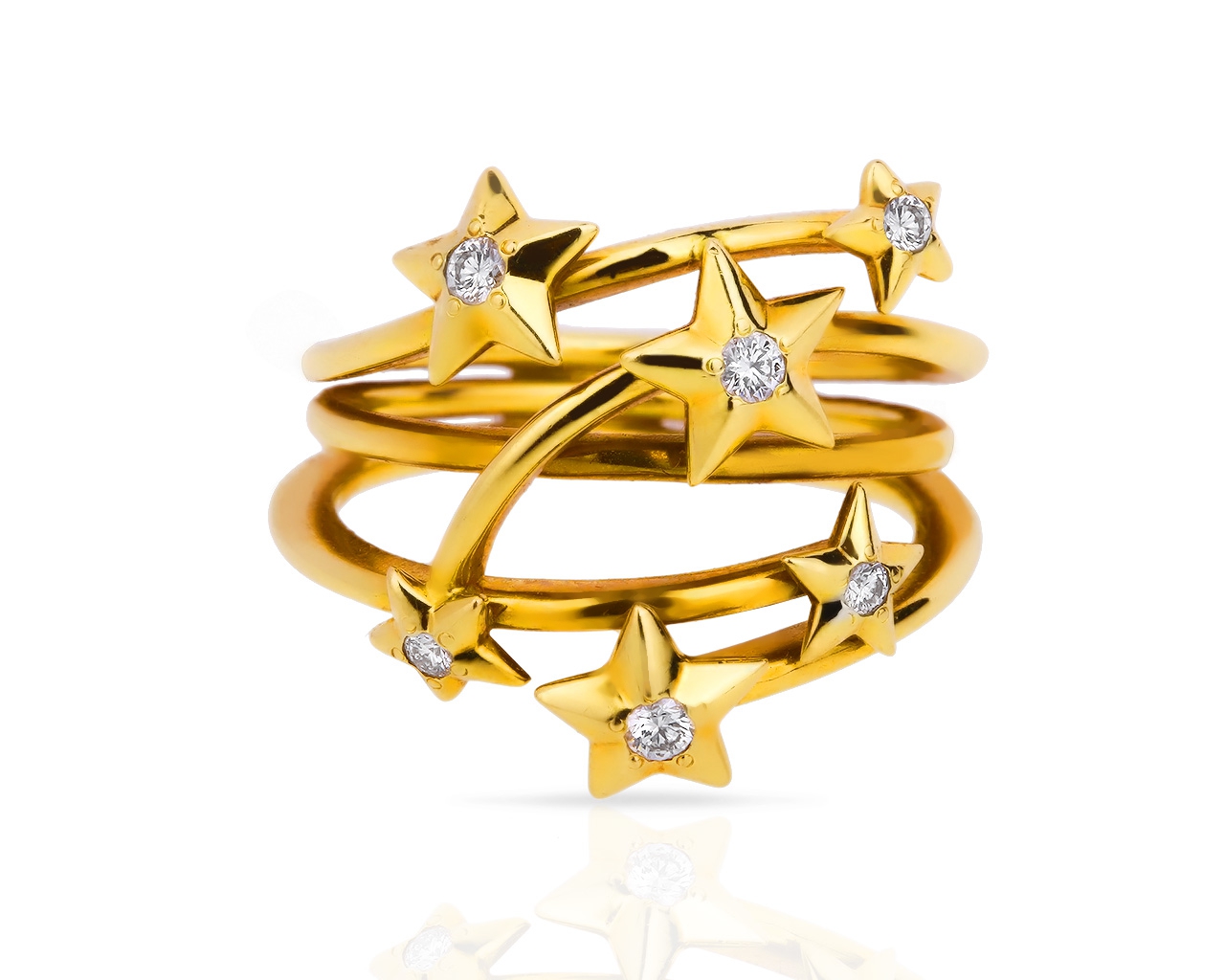 Красивое золотое кольцо с бриллиантами 0.16ct Omega 110418/12