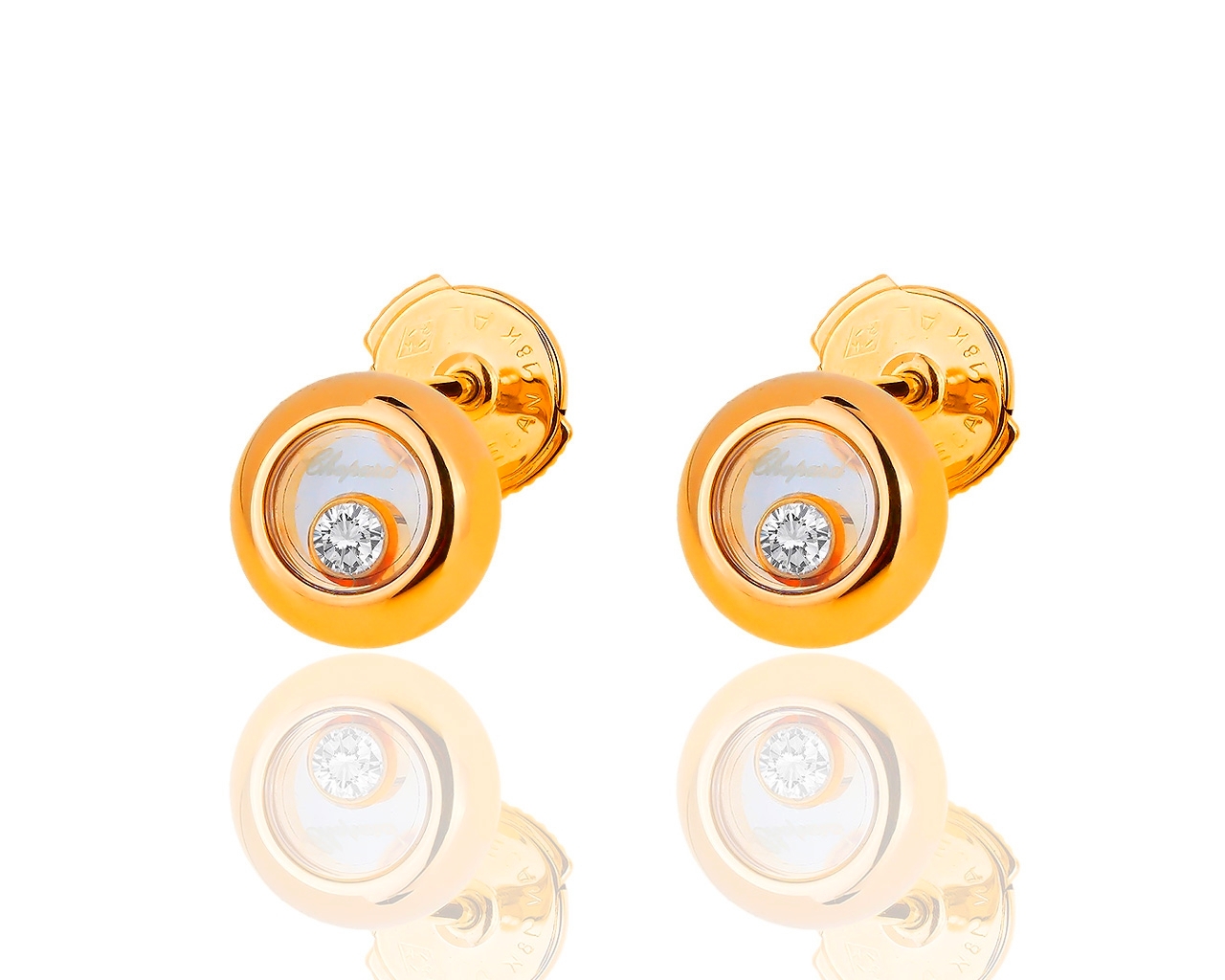 Золотые серьги с бриллиантами 0.11ct Chopard Happy Diamonds 240119/5