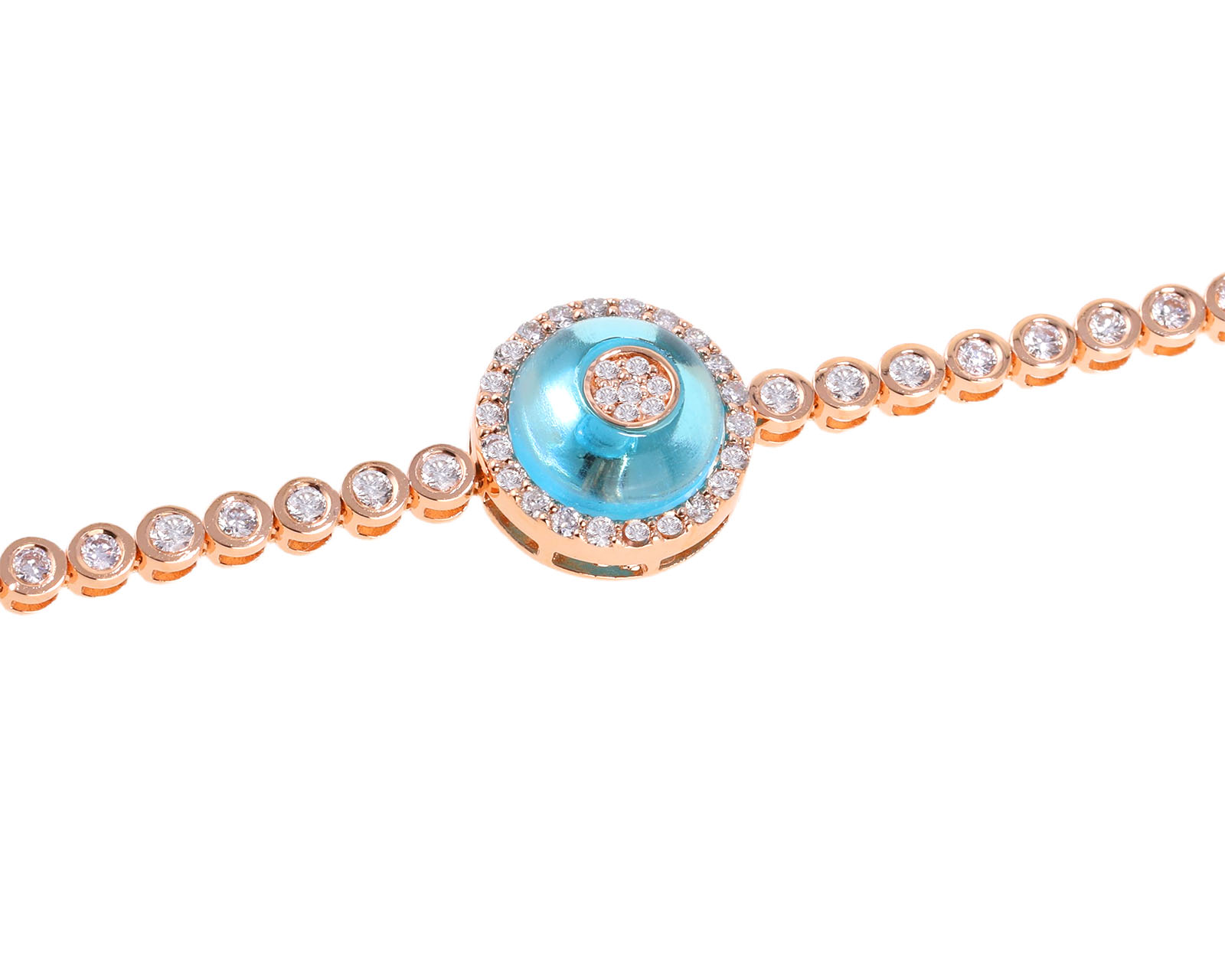 Золотой браслет с ситаллами 8.90ct и бриллиантами 1.70ct