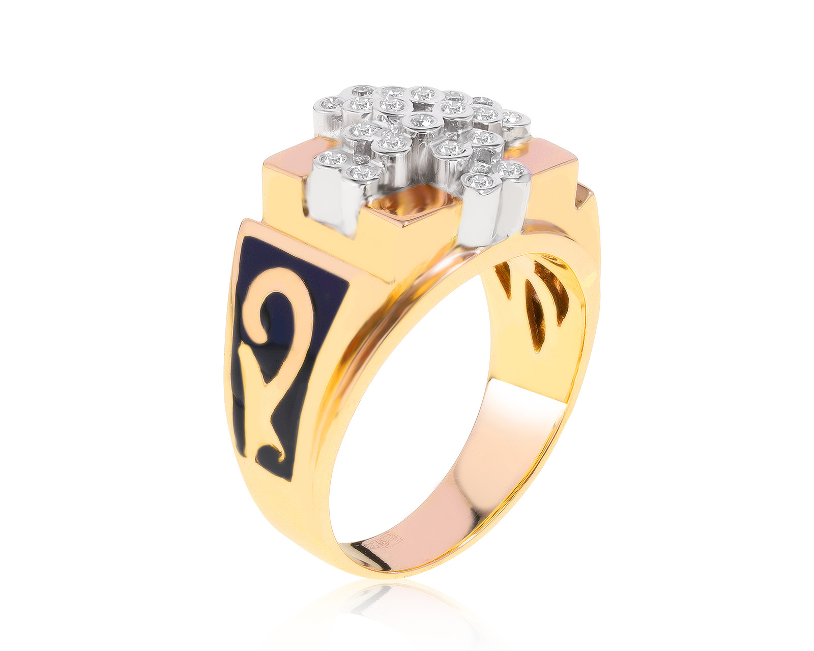 Достойное золотое кольцо с бриллиантами 0.35ct