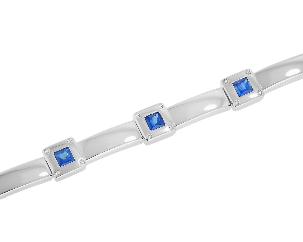 Прекрасный золотой браслет с сапфирами 3.30ct