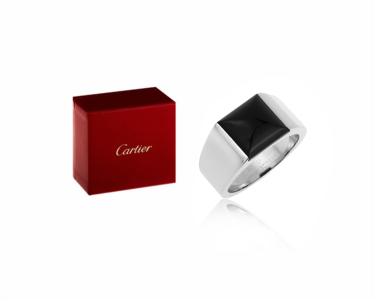 Оригинальное золотое кольцо с ониксом Cartier