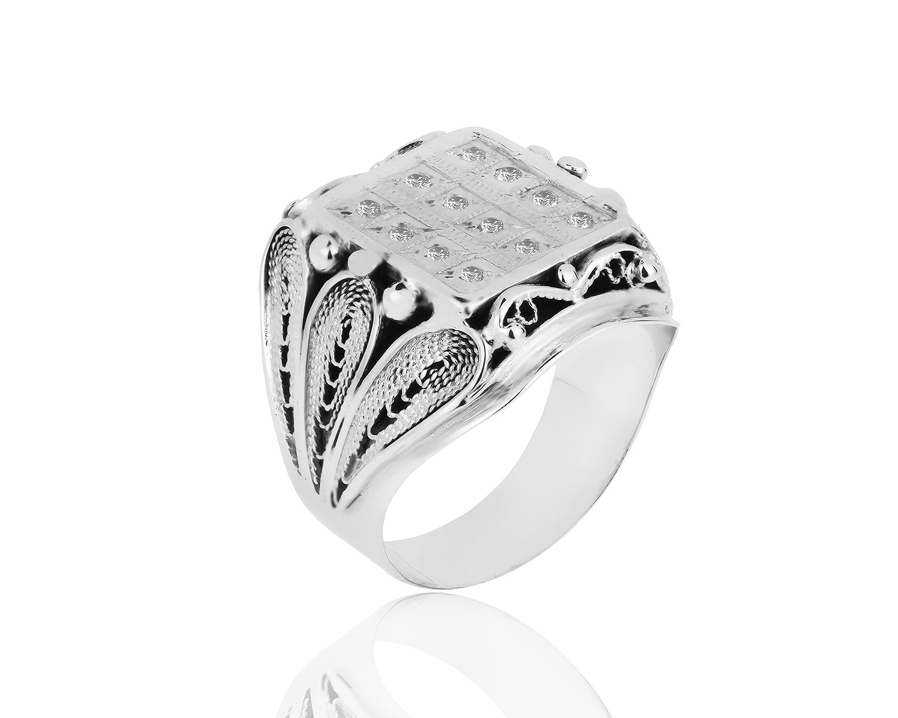 Стильное золотое кольцо с бриллиантами 0.22ct 210317/12