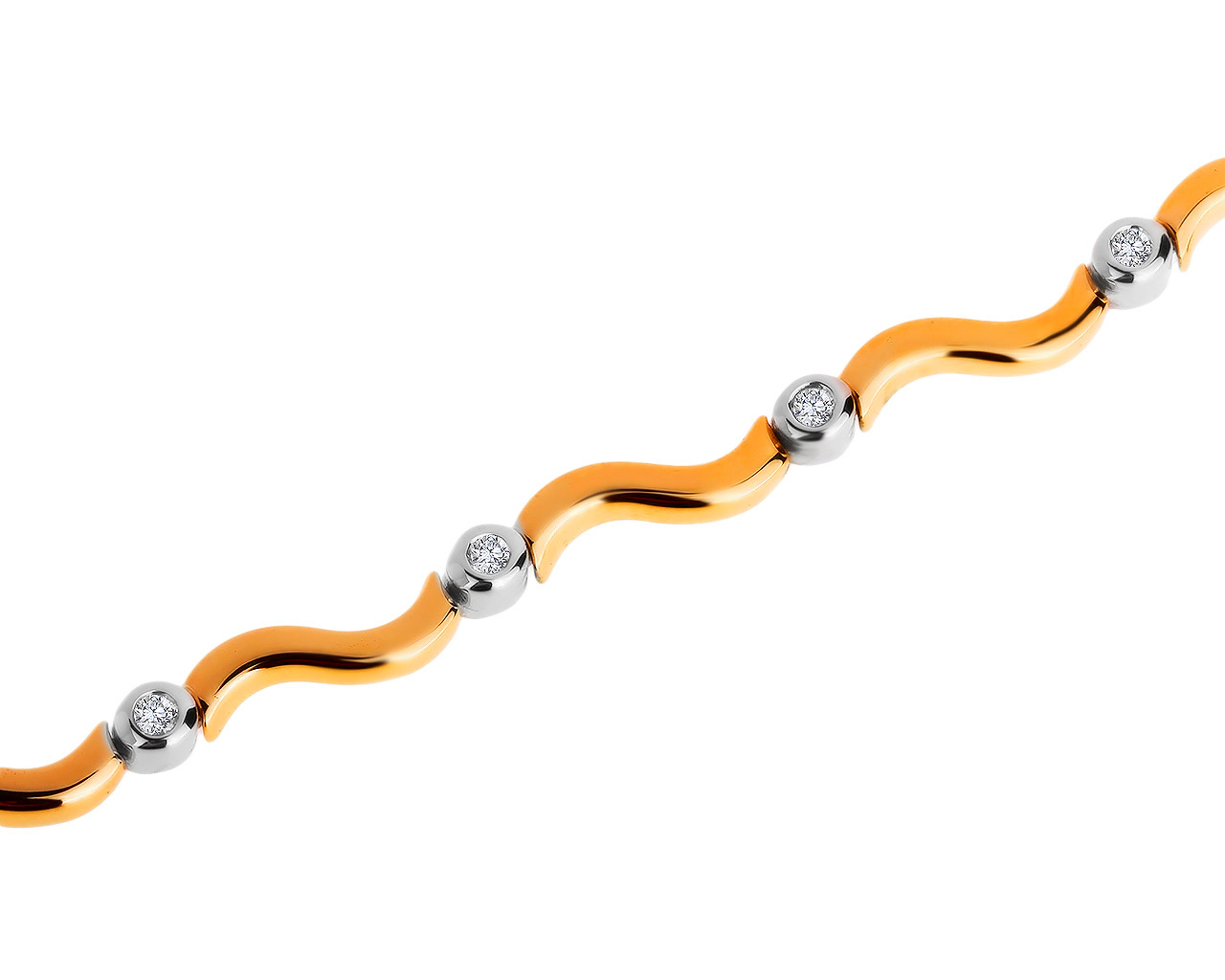 Престижный золотой браслет с бриллиантами 0.30ct