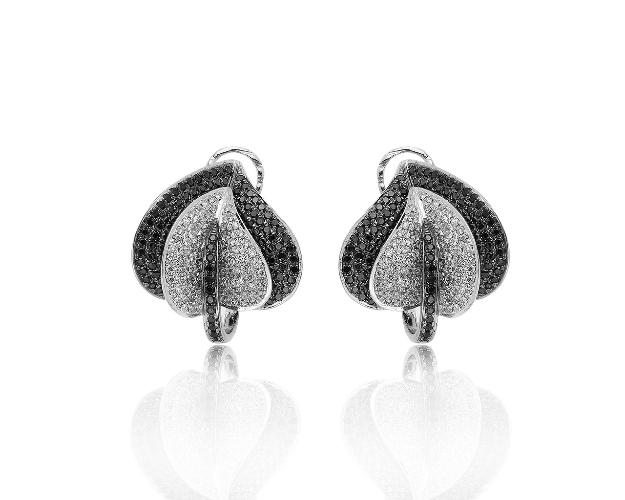 Притягательные золотые серьги с бриллиантами 1.36ct 181119/10