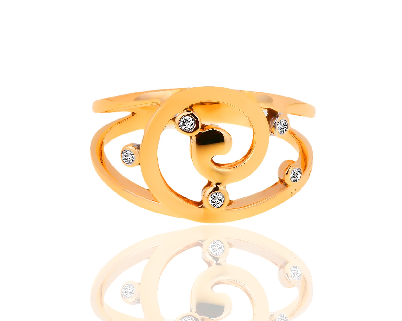 Французское золотое кольцо с бриллиантами Cacharel