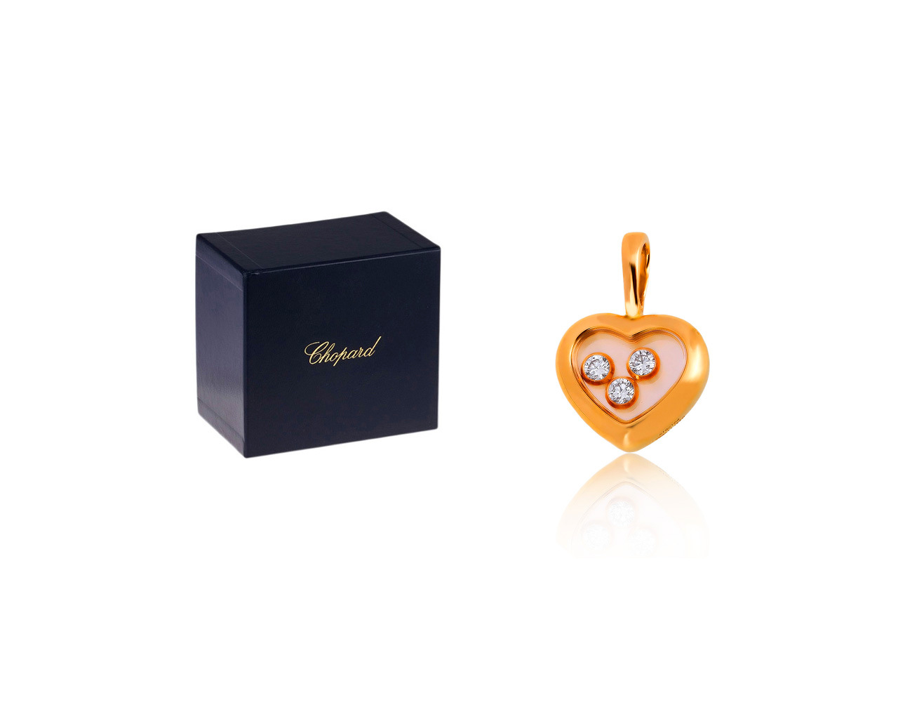 Оригинальный золотой кулон с бриллиантами 0.15ct Chopard