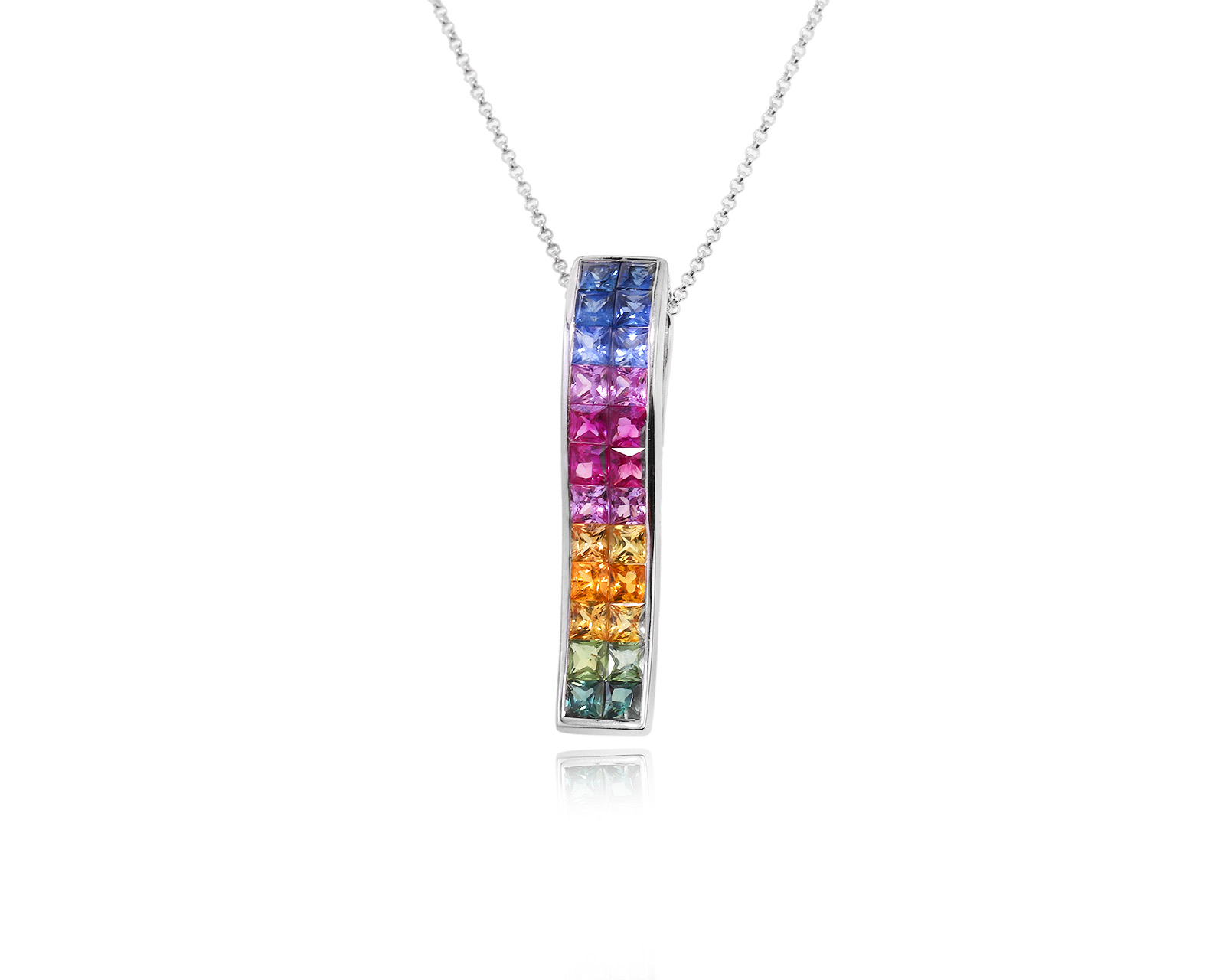 Золотой кулон с цветными сапфирами 2.40ct 260520/3