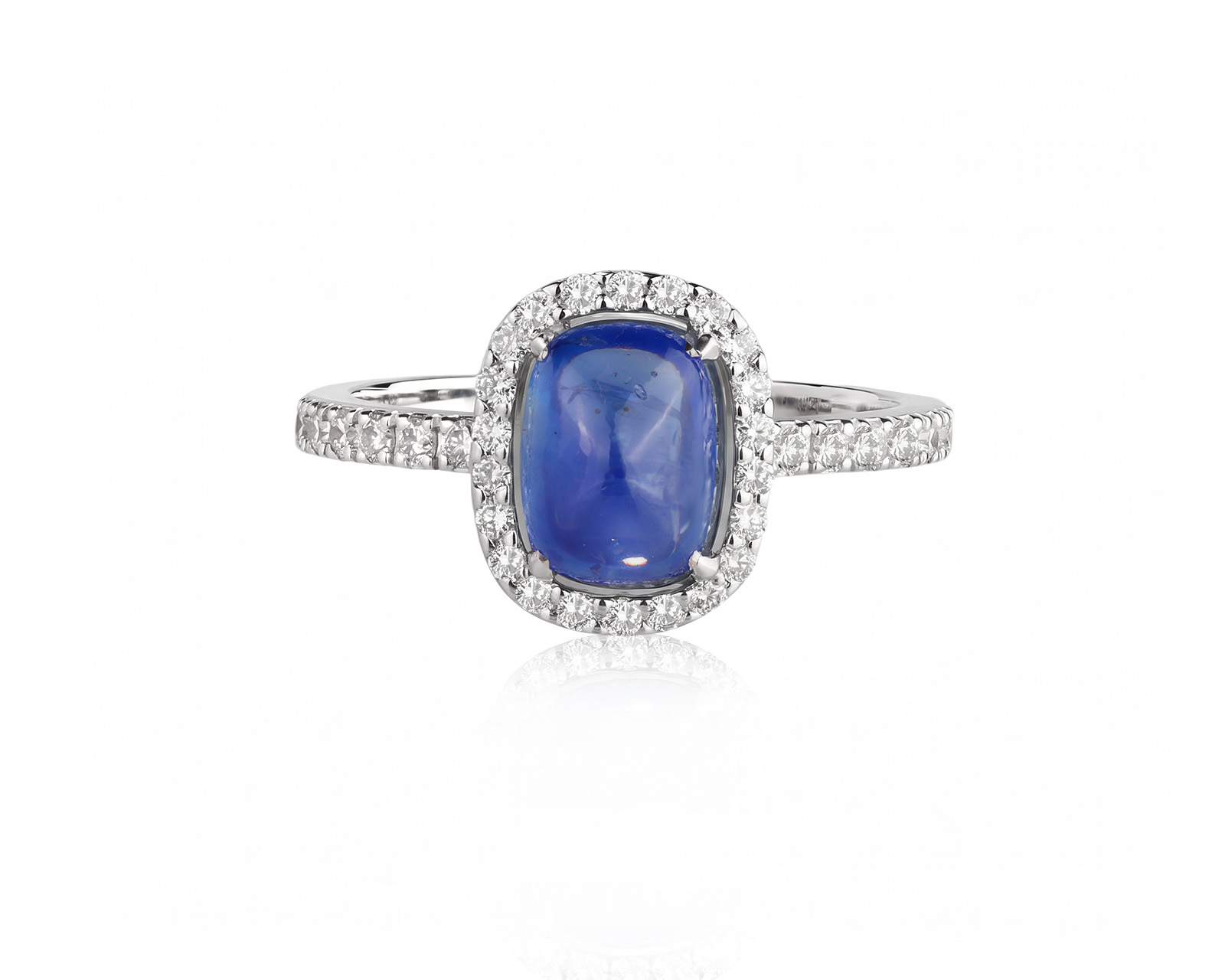 Золотое кольцо с сапфиром 2.34ct и бриллиантами 0.29ct