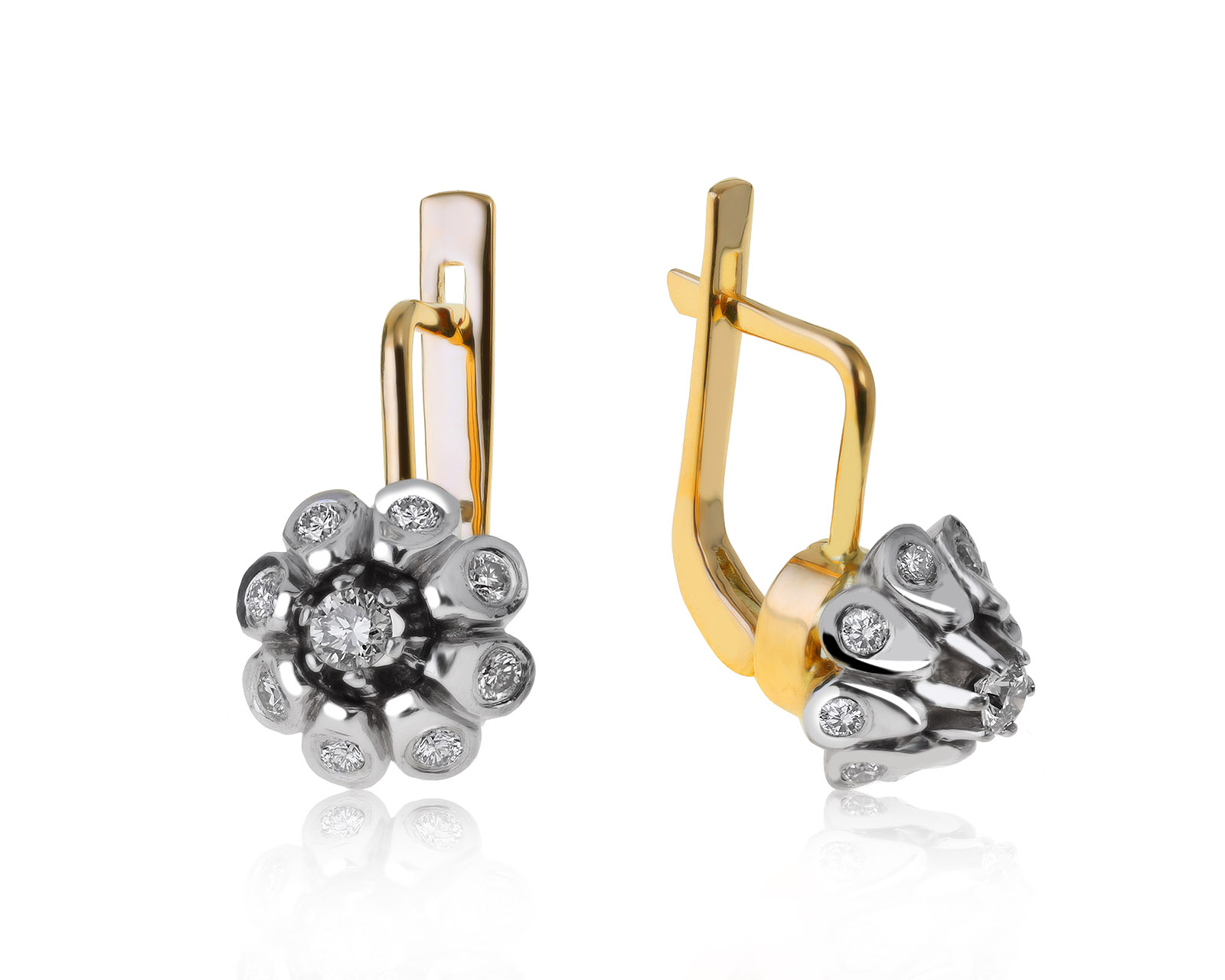 Модные золотые серьги с бриллиантами 0.50ct 260721/18