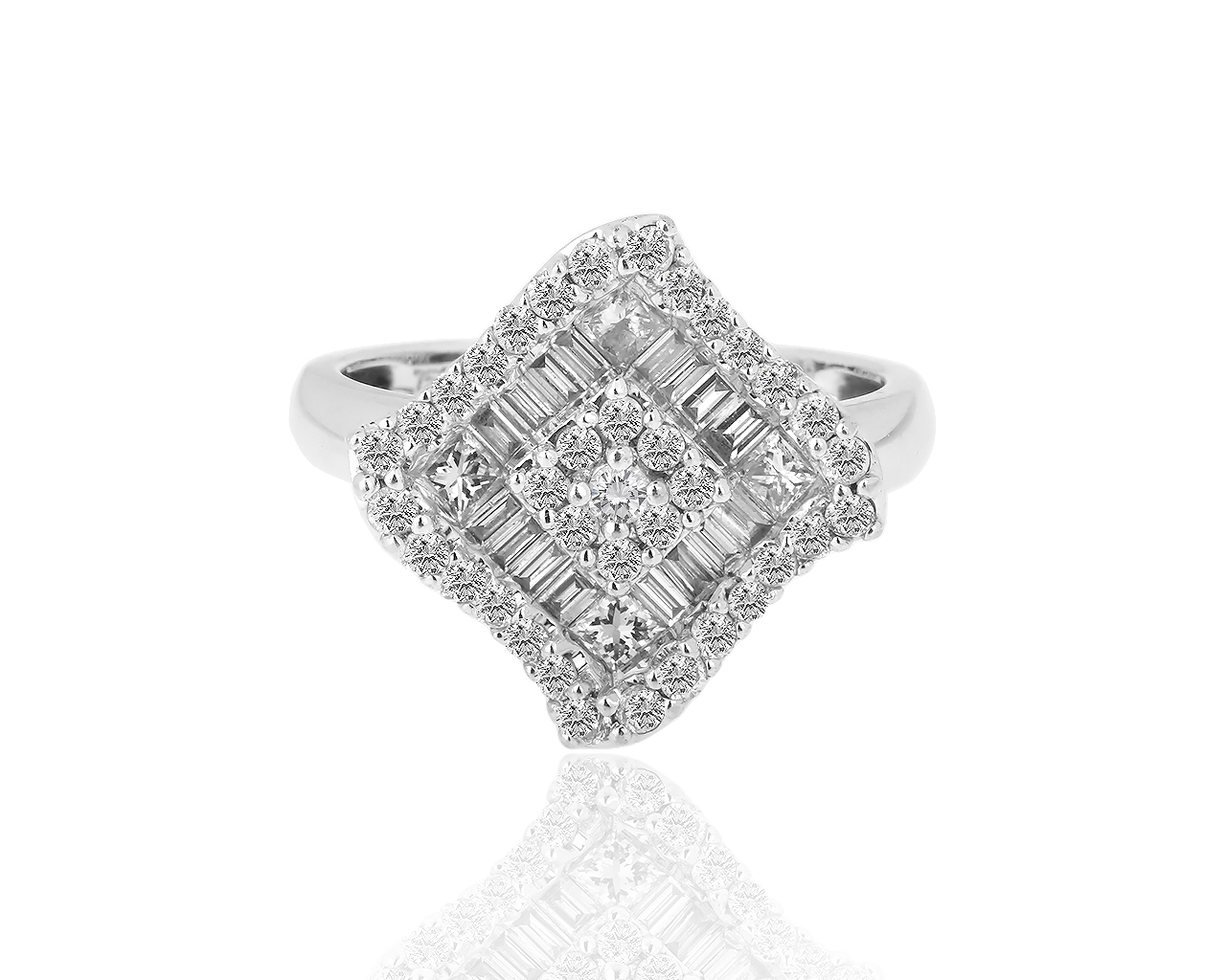 Нарядное золотое кольцо с бриллиантами 1.10ct 221218/7