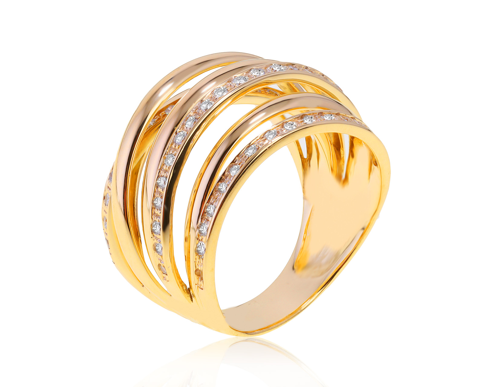 Стильное золотое кольцо с бриллиантами 0.41ct 211021/5