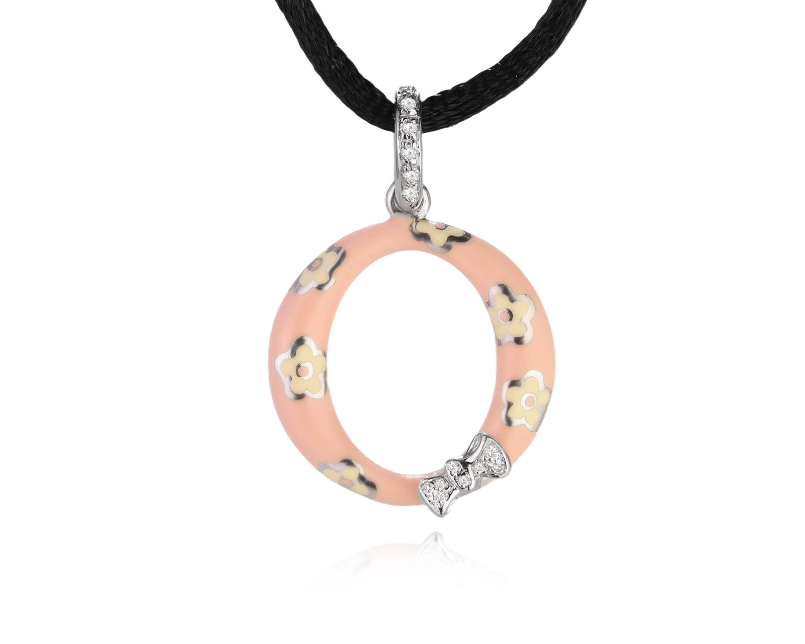 Оригинальный золотой кулон с бриллиантами 0.07ct Aaron Basha "O" Initial Charm 261225/3