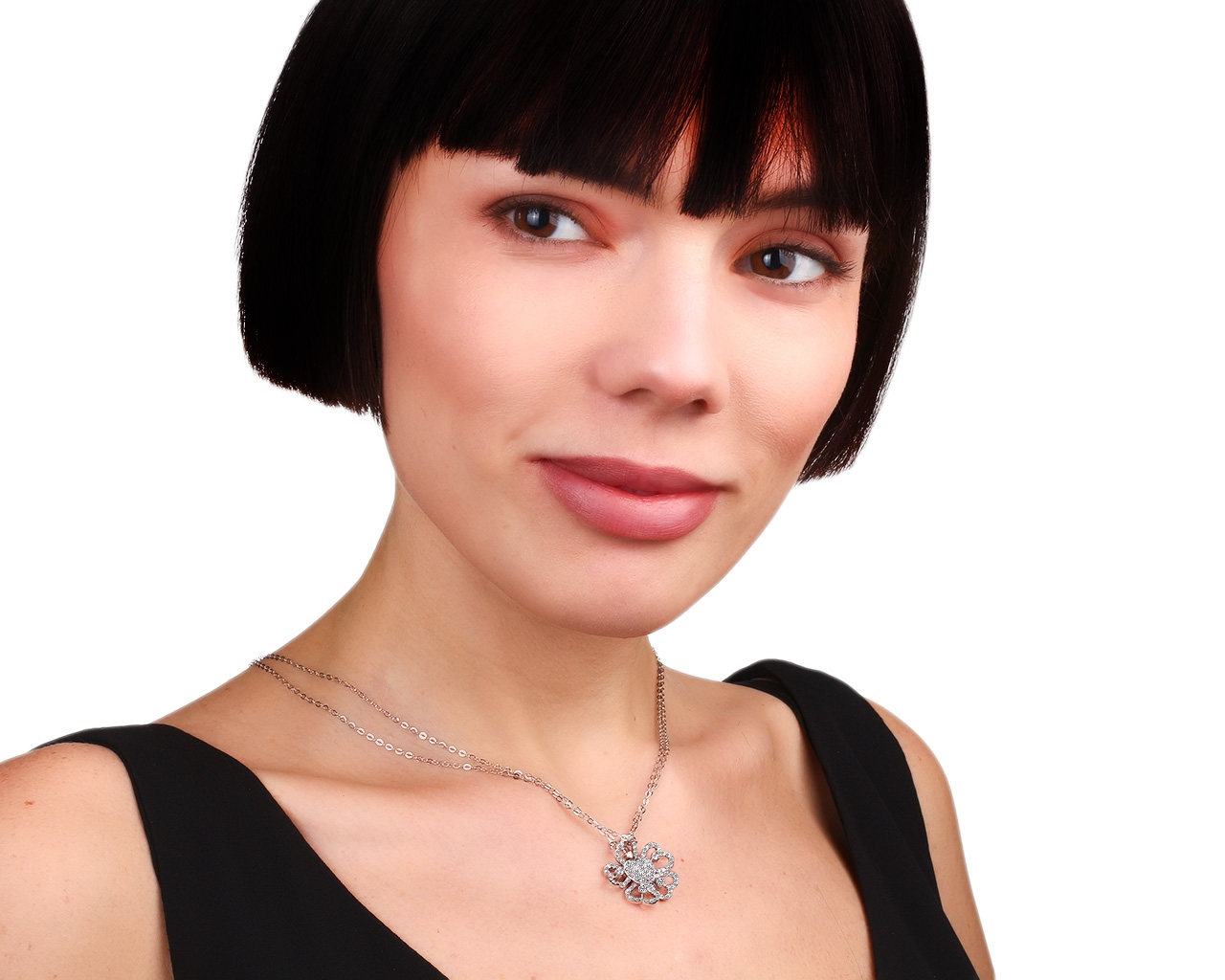 Изящная золотая подвеска с бриллиантами 0.70ct