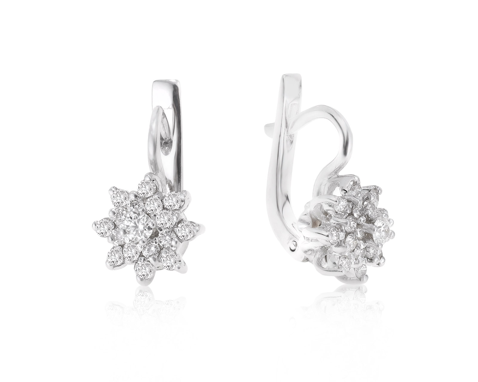 Прелестные золотые серьги с бриллиантами 0.75ct 091022/7