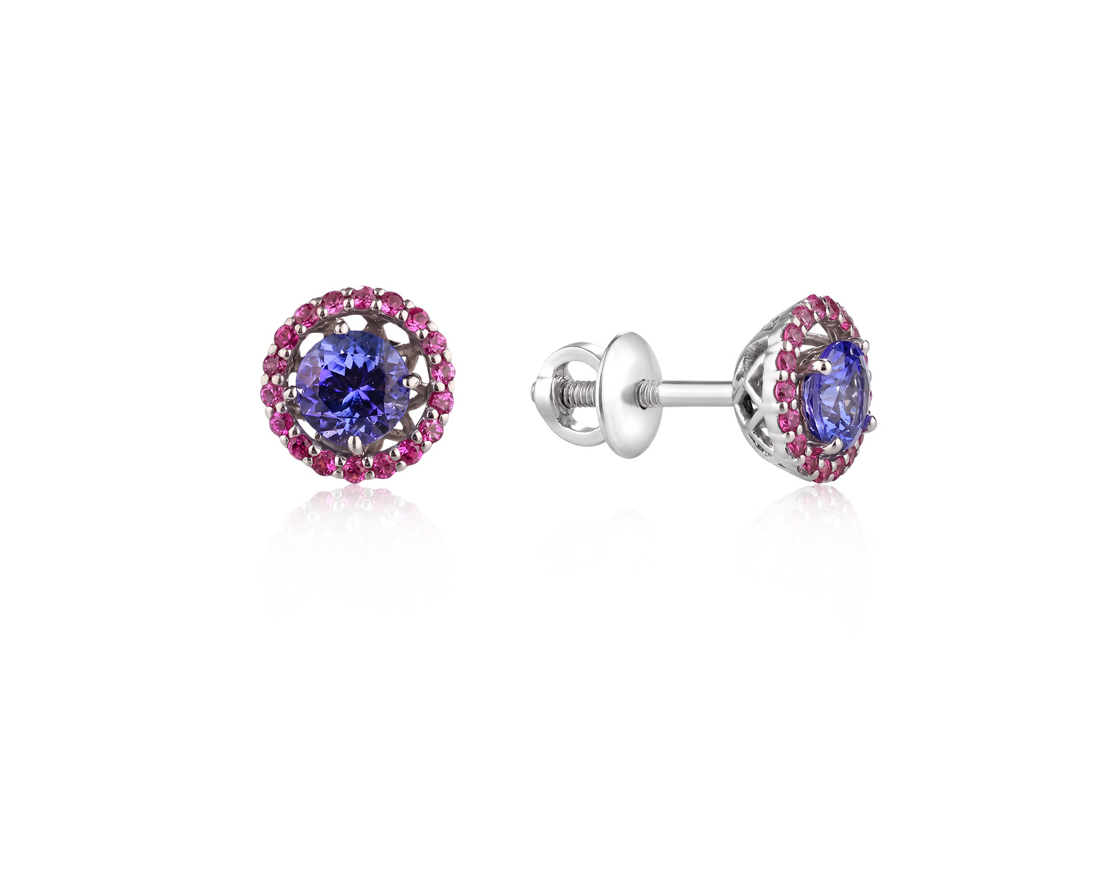 Оригинальные золотые серьги с танзанитами 0.60ct Lykov`s Jewellery 040626/КМ407; 040626/КМ408