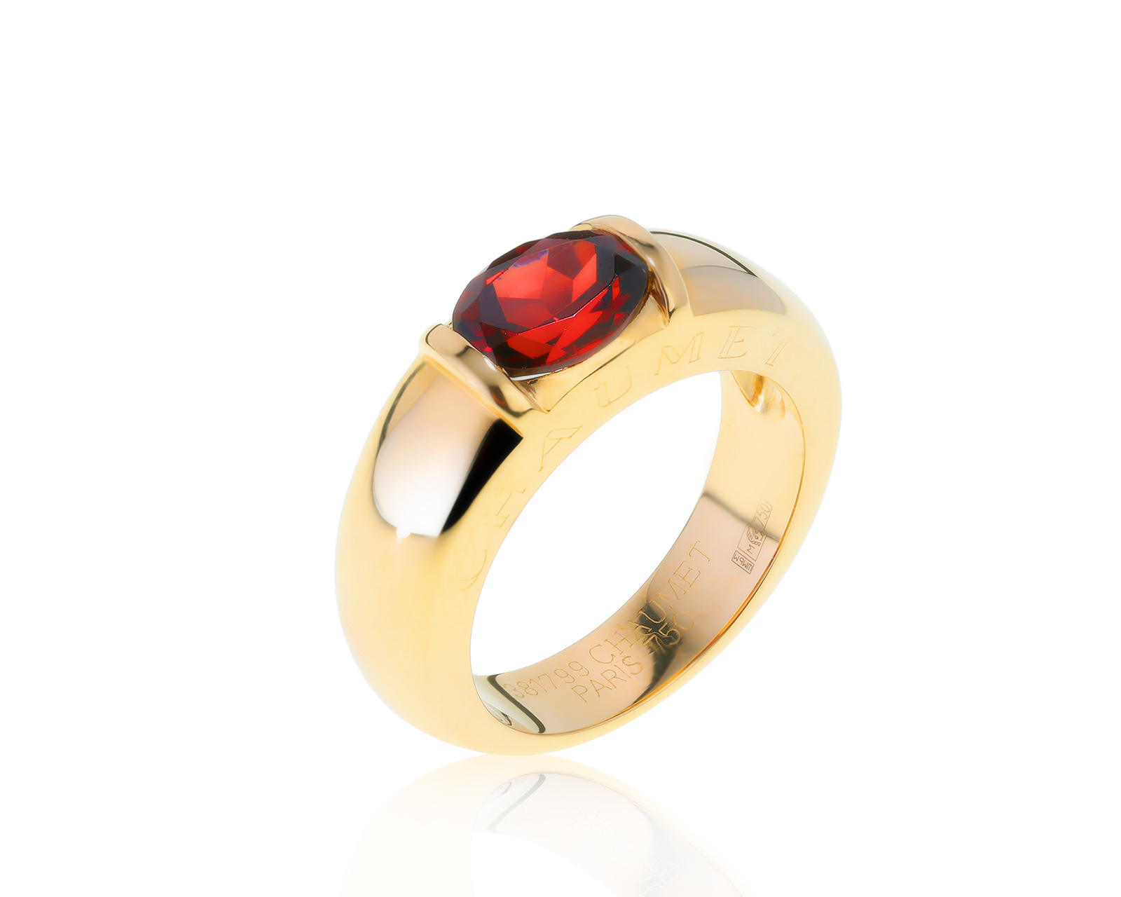 Оригинальное золотое кольцо с гранатом 1.52ct Chaumet 280522/23 Оригинальное золотое кольцо с гранатом 1.52ct Chaumet 280522/23