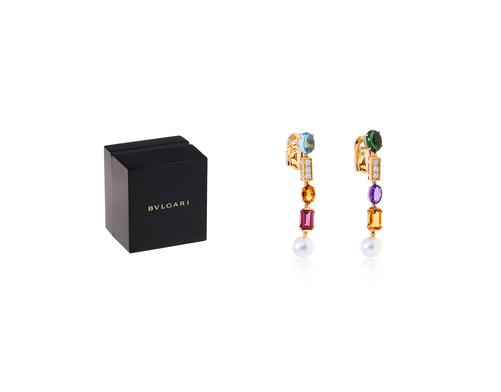 Оригинальные золотые серьги Bvlgari Allegra