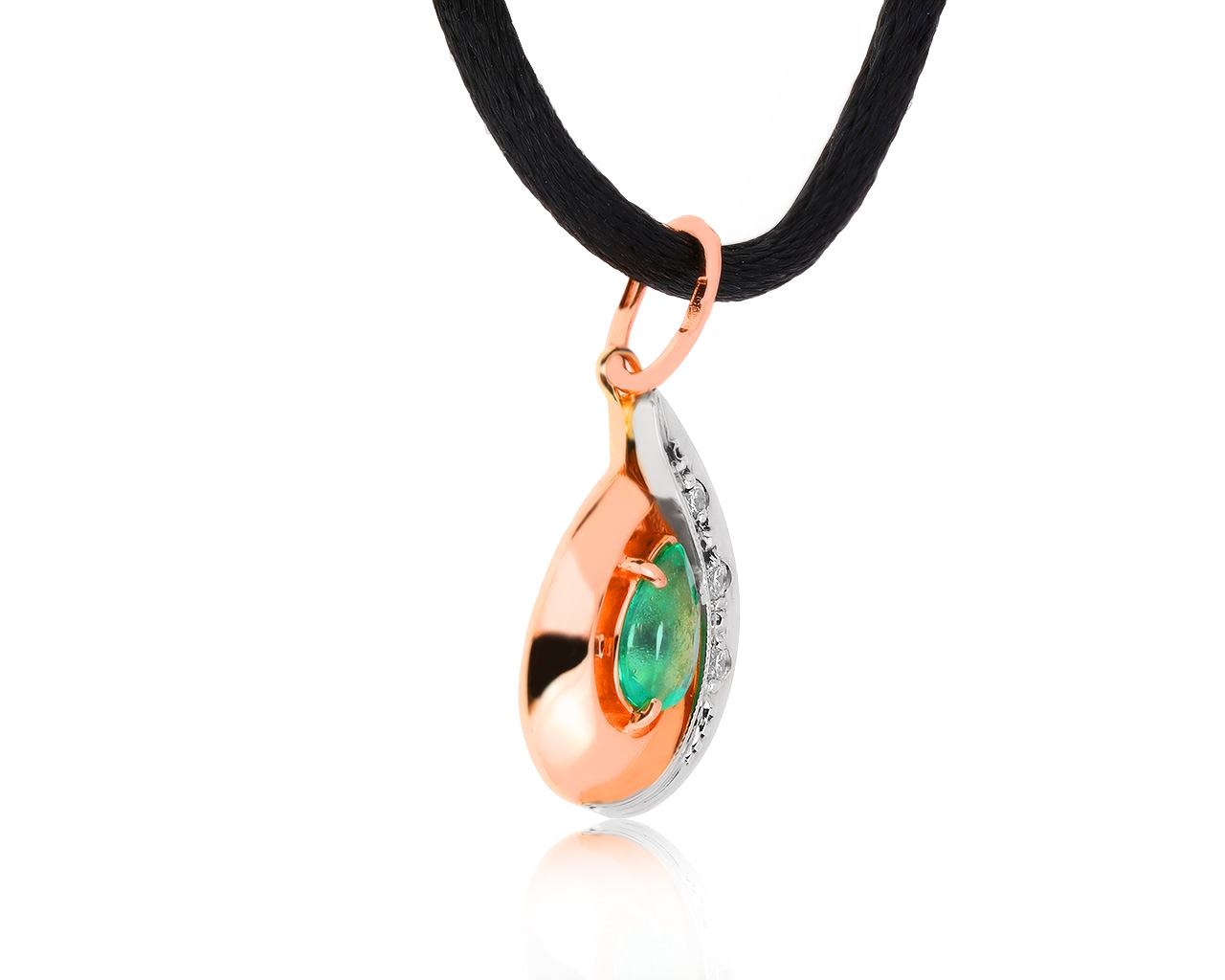 Волшебный золотой кулон с изумрудом 0.30ct