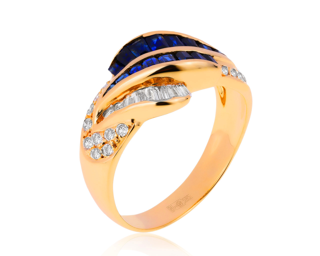 Прелестное золотое кольцо с бриллиантами 1.00ct