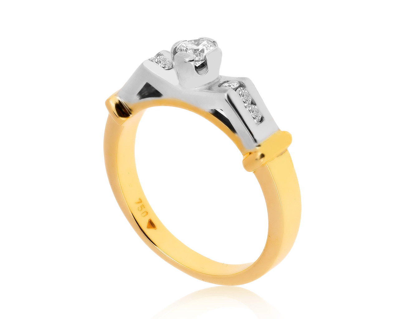 Достойное золотое кольцо с бриллиантами 0.29ct 080920/15