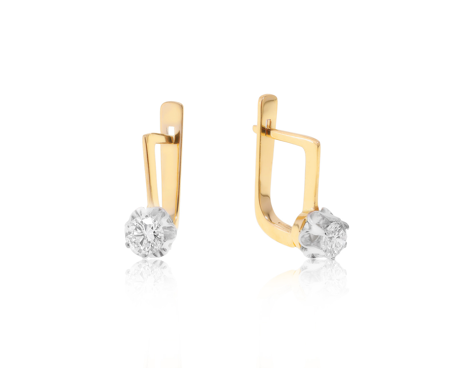 Изящные золотые серьги с бриллиантами 0.77ct СССР 080622/5