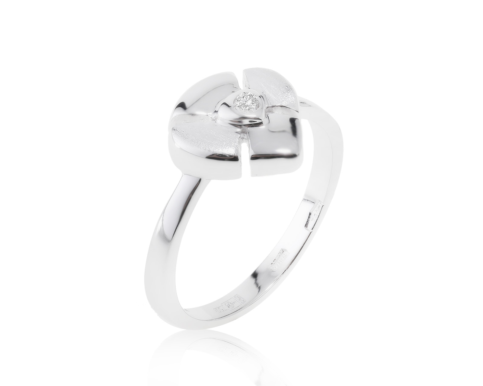 Изящное золотое кольцо с бриллиантом 0.03ct 210323/8
